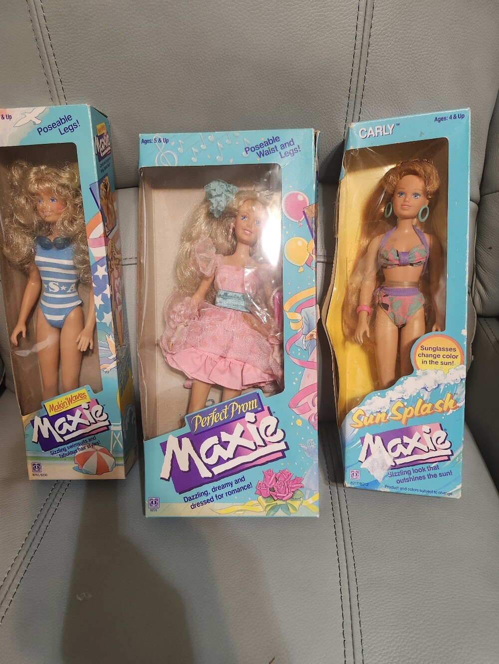 Maxime Trio Dolls Set - Blonde Hair with Pink, Blue, and Teal Details